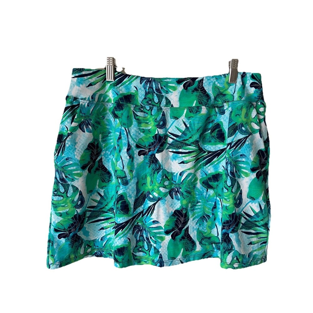 Tommy Bahama Active Golf Skort Skirt Tennis Foliage Print Pockets Large